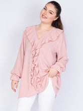 Skjorte med flæse front